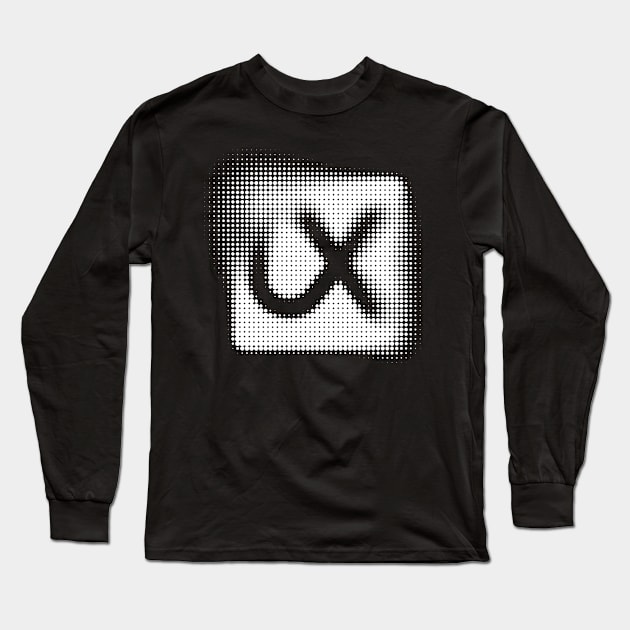 UX Halftone Logo (White) Long Sleeve T-Shirt by Grace McIsaac Designs